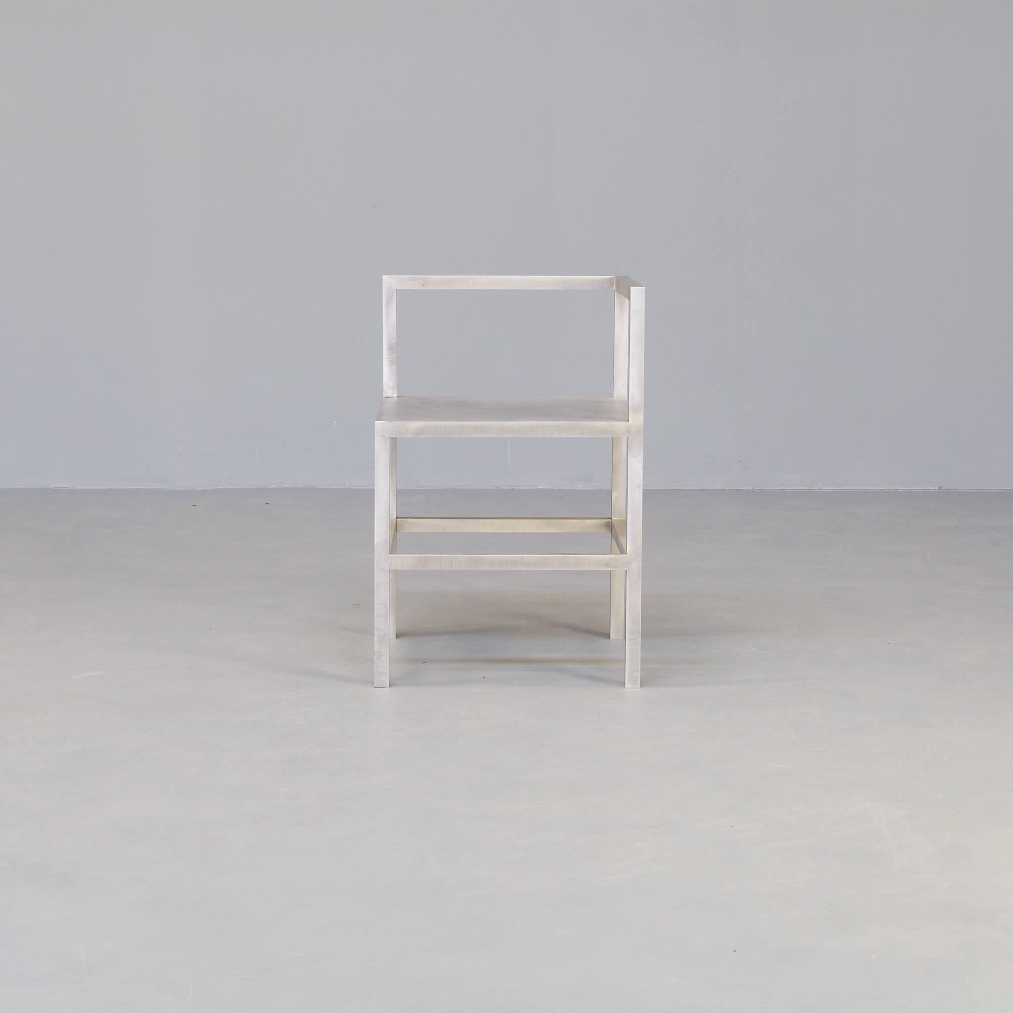 Dutch Rare Aluminium Corner Chair For Sale