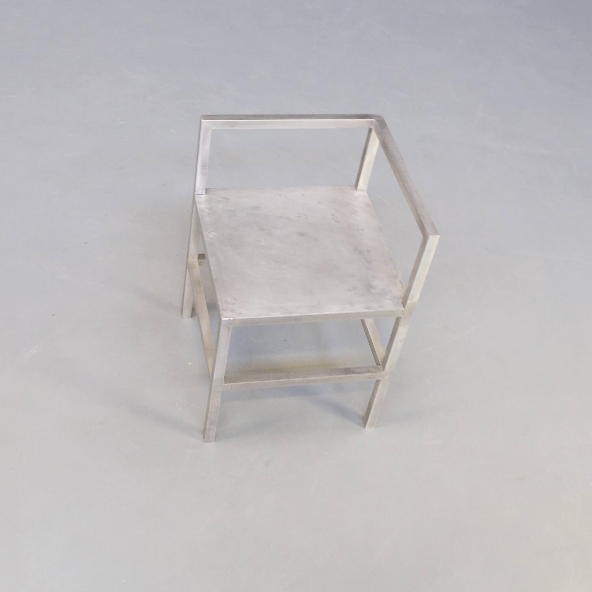 Contemporary Rare Aluminium Corner Chair For Sale