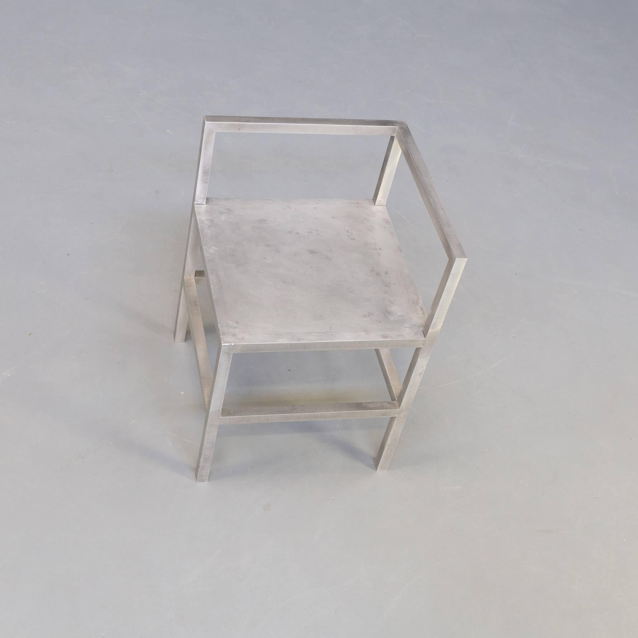 Aluminum Rare Aluminium Corner Chair For Sale