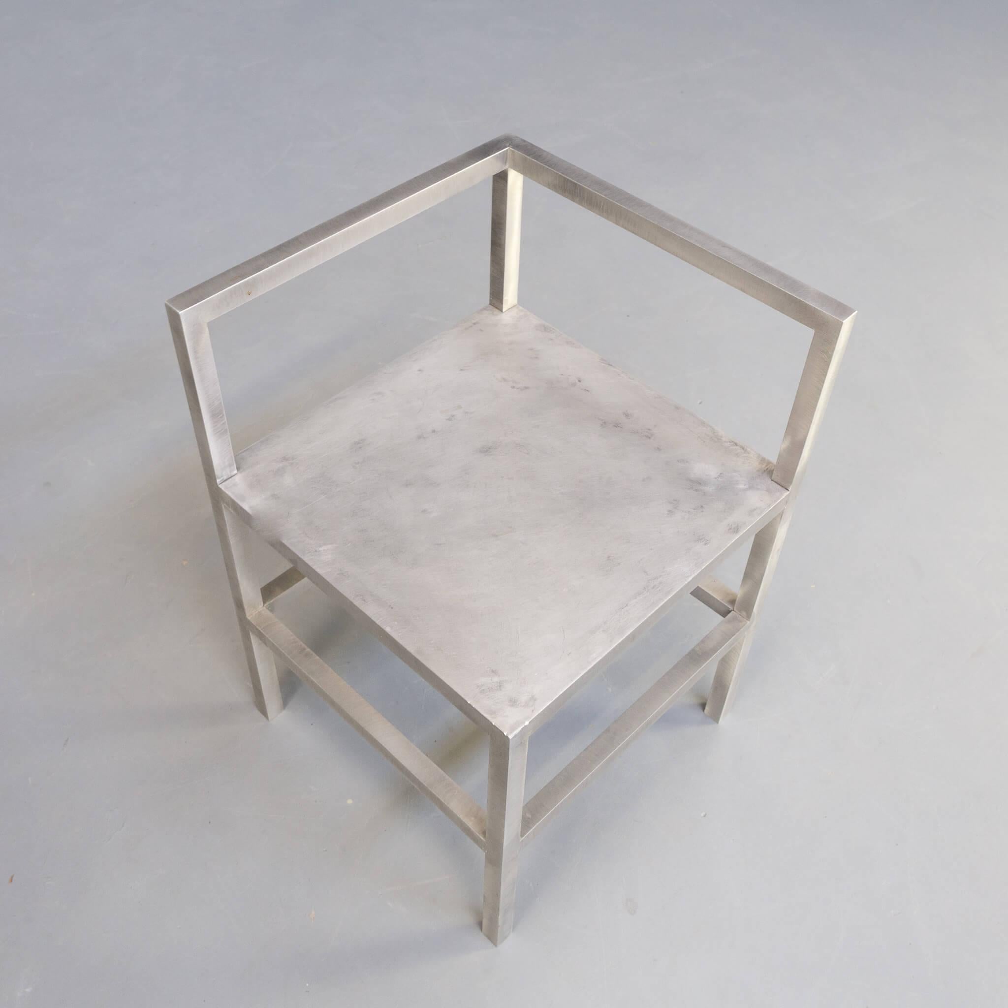 Rare Aluminium Corner Chair For Sale 1