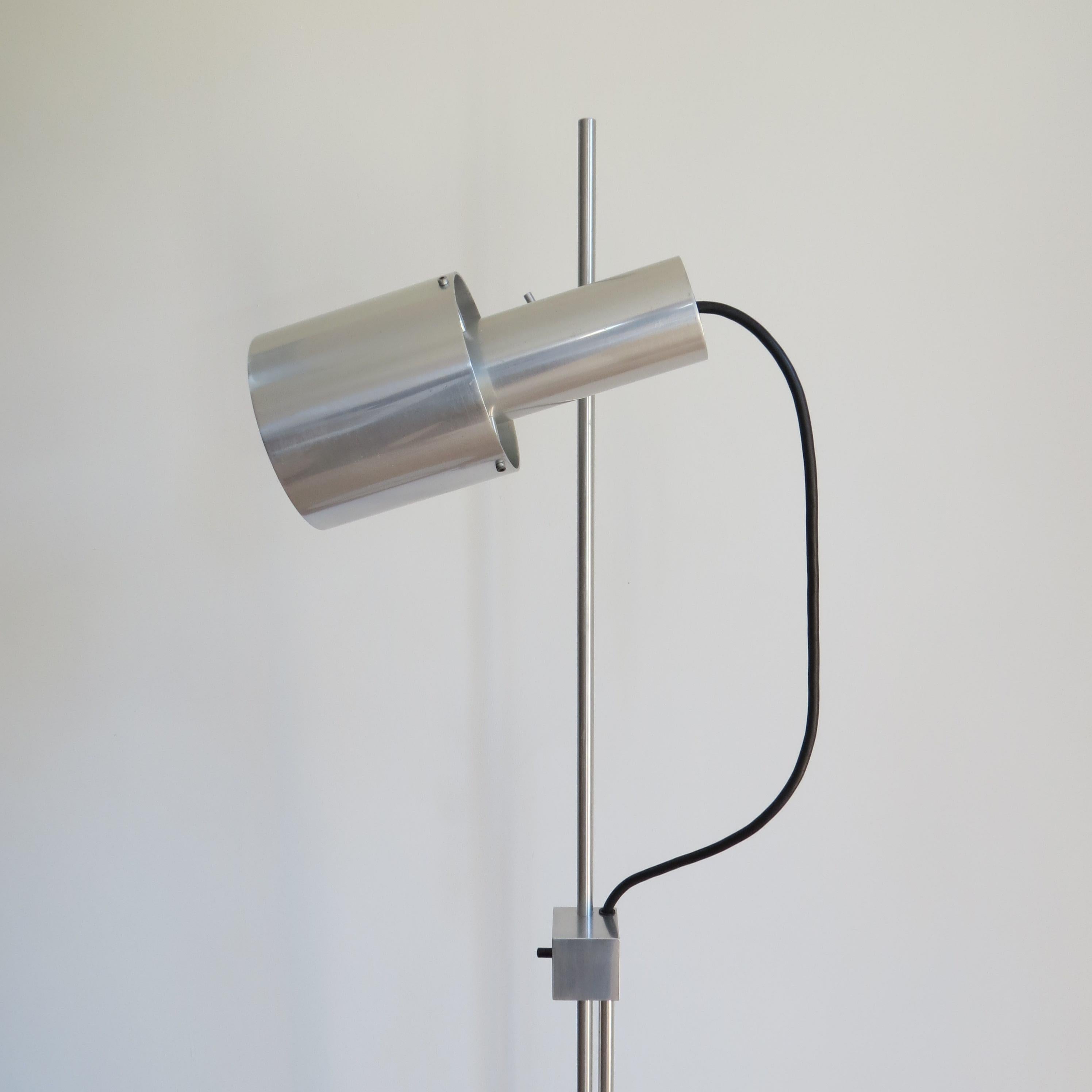 Machine-Made Rare Aluminium Floor Spot Lamp Peter Nelson 1960s Architectural Lighting