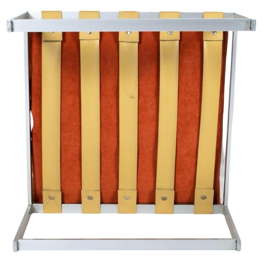 Raro conjunto danés de aluminio y ante Taburete y mesa de Jørgen Høj en Bueno estado para la venta en Brooklyn, NY