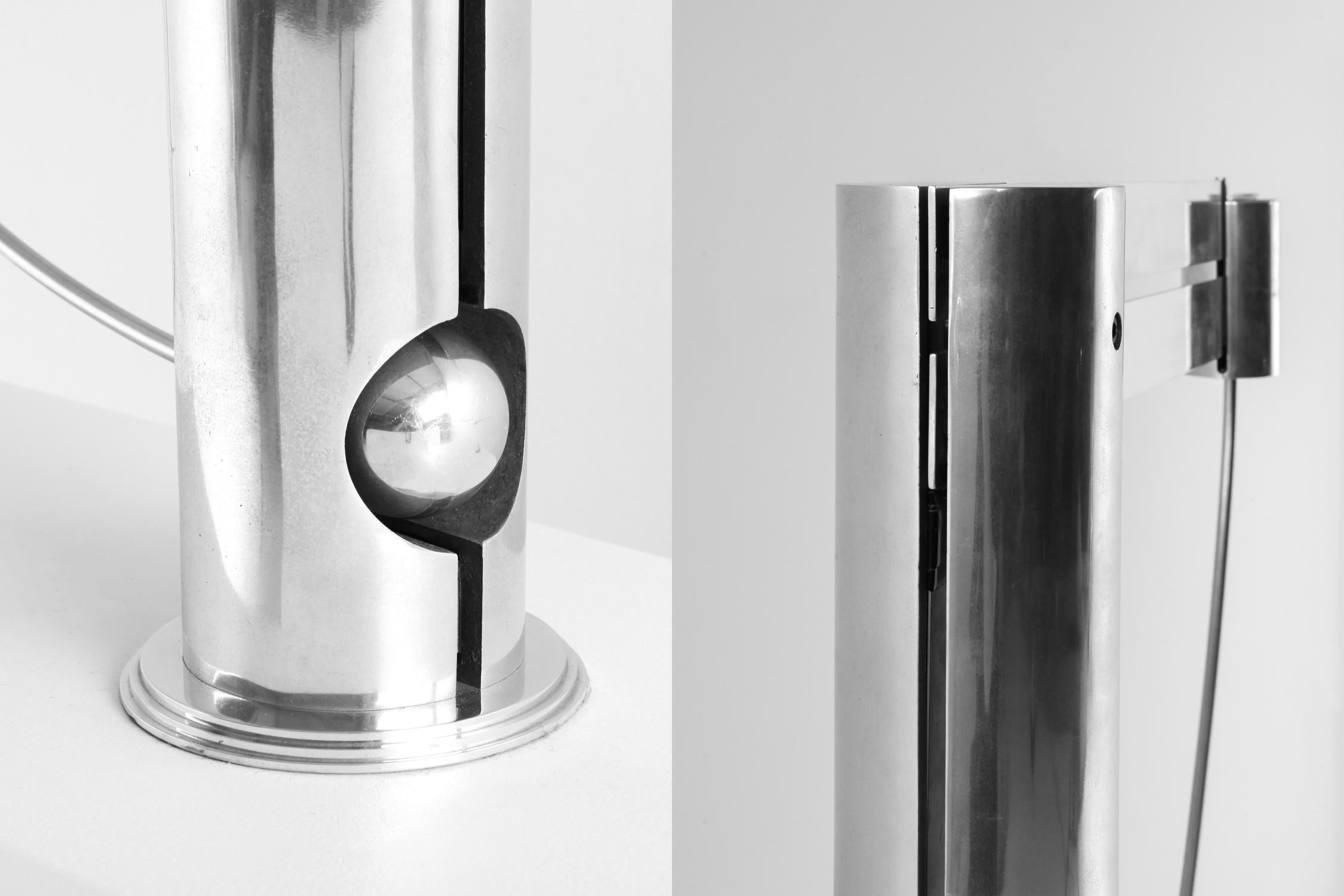 Rare Aluminum Pendulum Lamp by Pierre Lallemand 4
