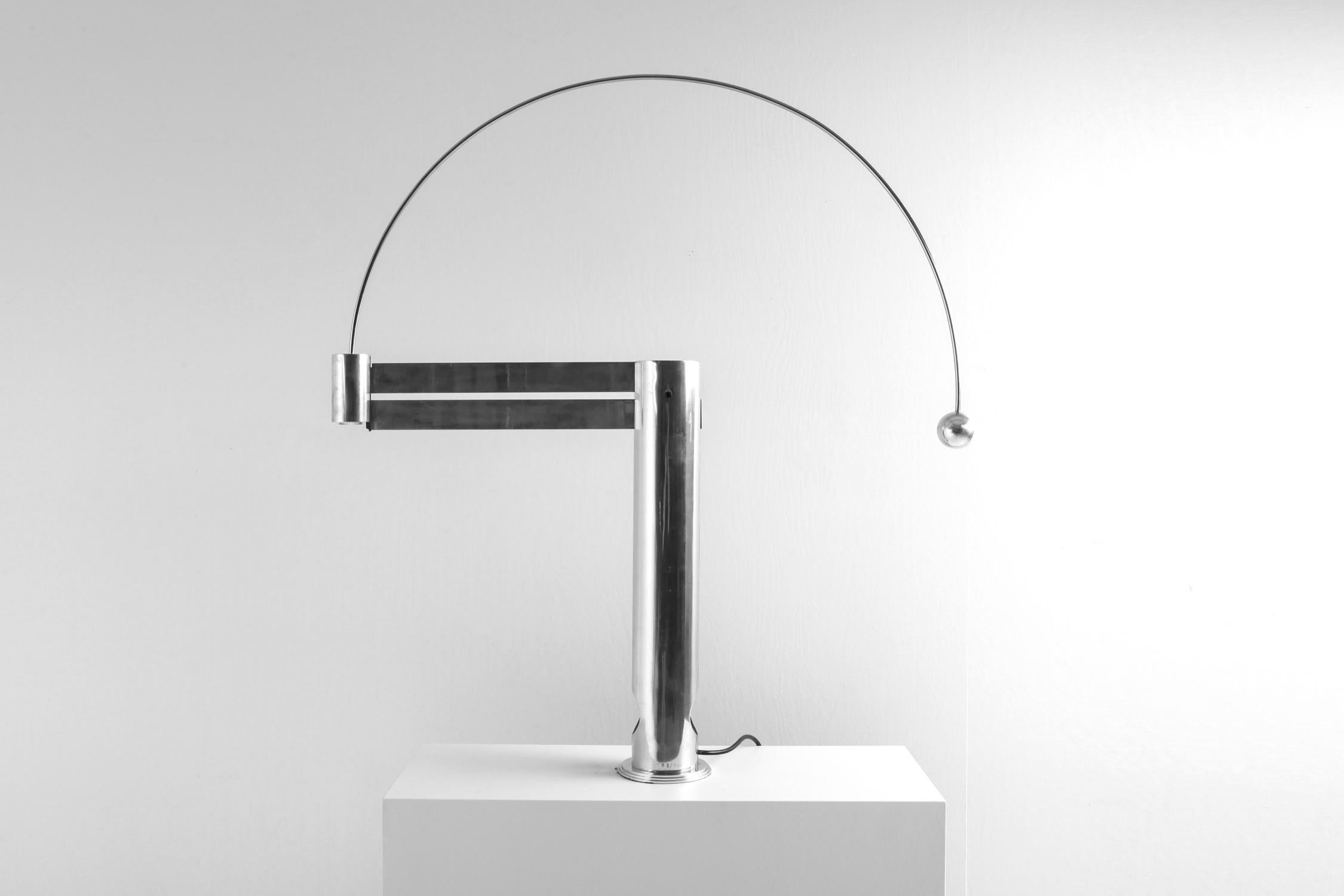 Post-Modern Rare Aluminum Pendulum Lamp by Pierre Lallemand