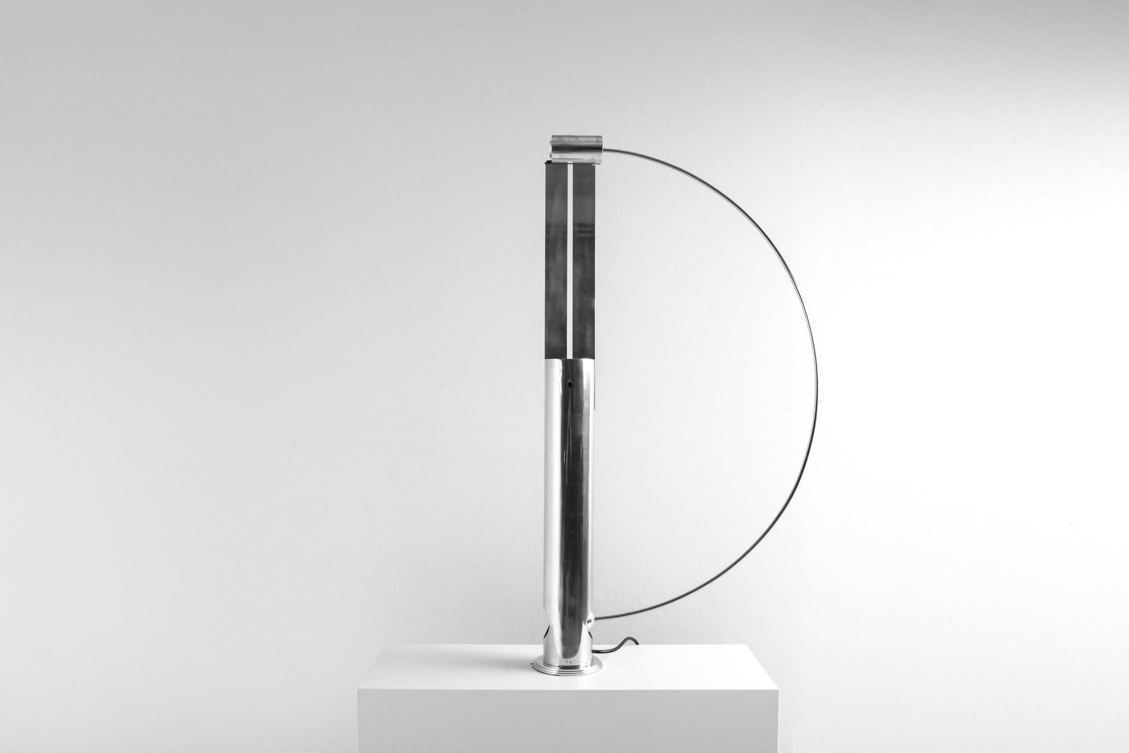 Belgian Rare Aluminum Pendulum Lamp by Pierre Lallemand