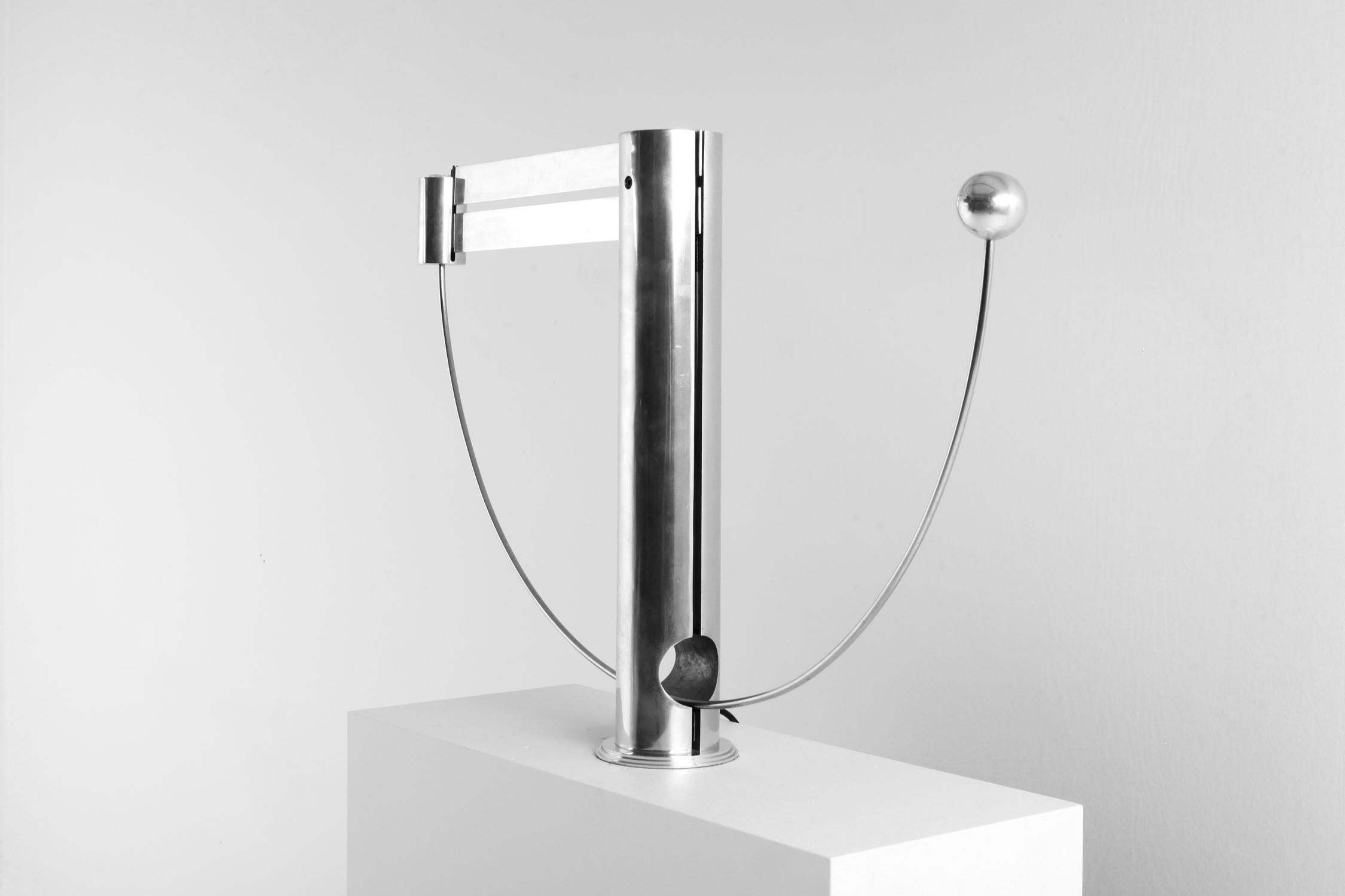20th Century Rare Aluminum Pendulum Lamp by Pierre Lallemand