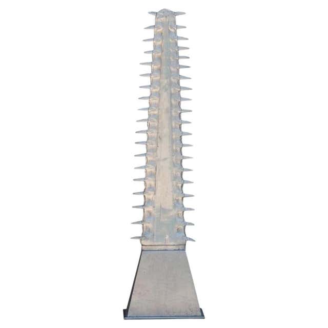 Arthur Court Aluminum Sawfish Rostrum on Black Acrylic Base For Sale at ...