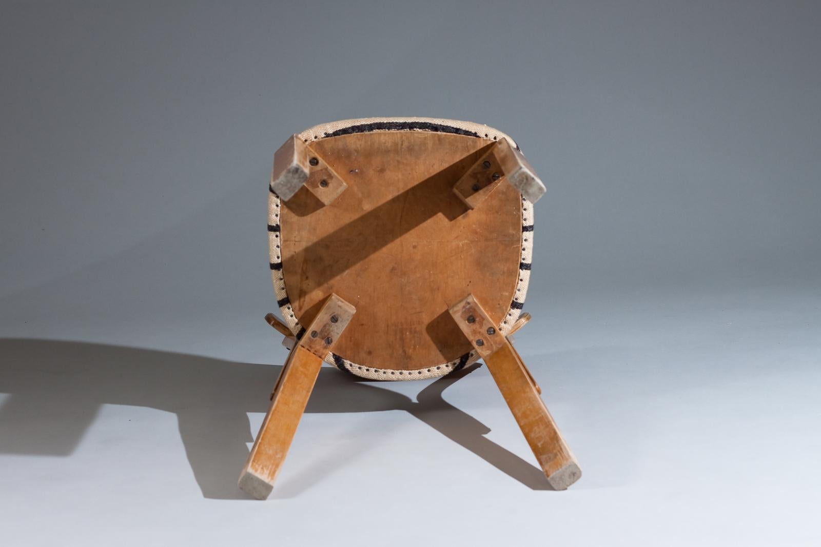 Rare chaise 69 à pied de guerre Alvar Aalto 1940 en vente 7