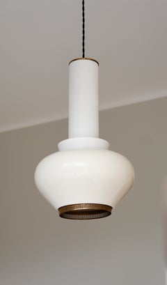 Rare Alvar Aalto ceiling lamp model A334 for Valaistustyö, circa 1950.
