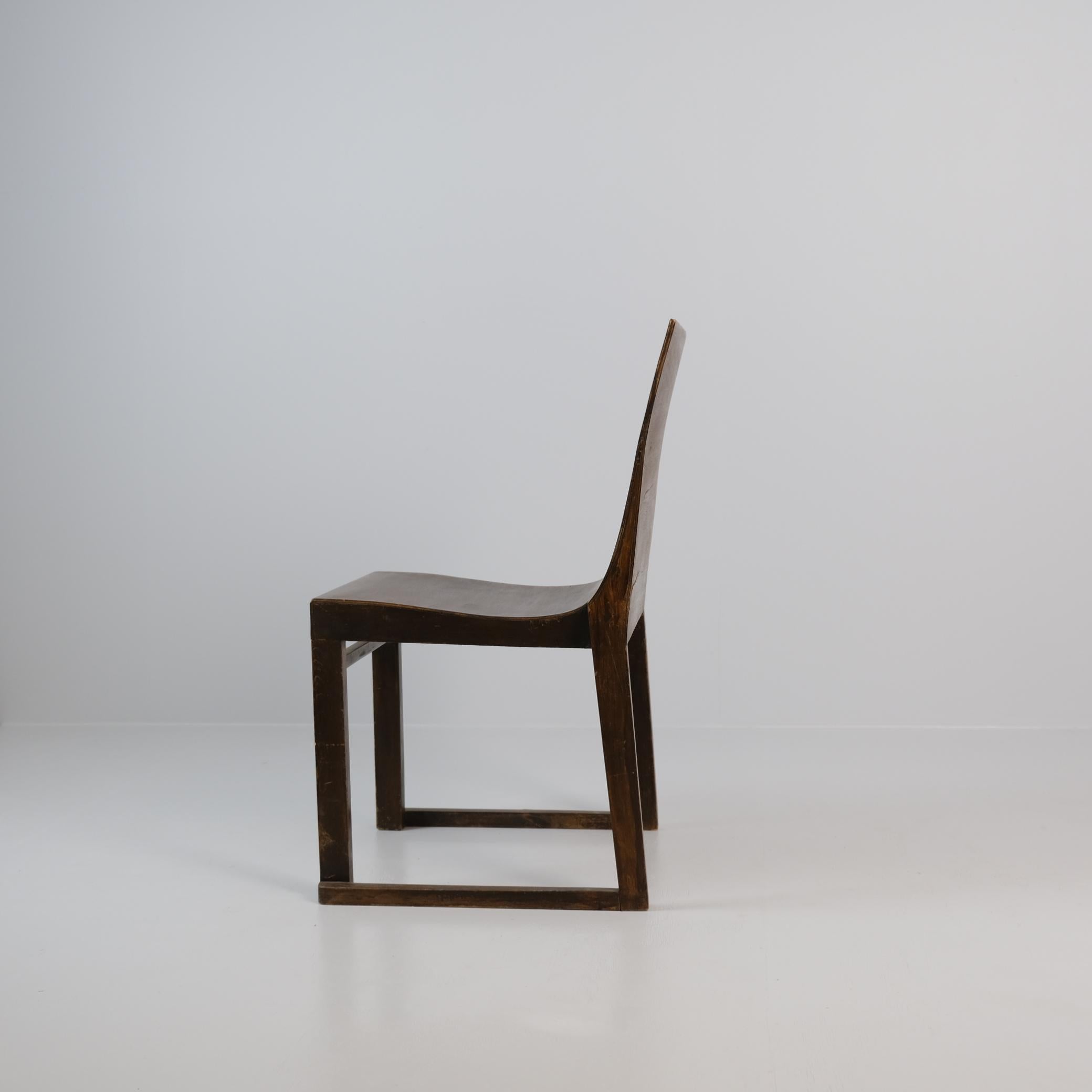 Early 20th Century Rare Alvar Aalto 'Chair of Our Times' 'Aikaamme Tuote' in Stained Birch, 1929 For Sale