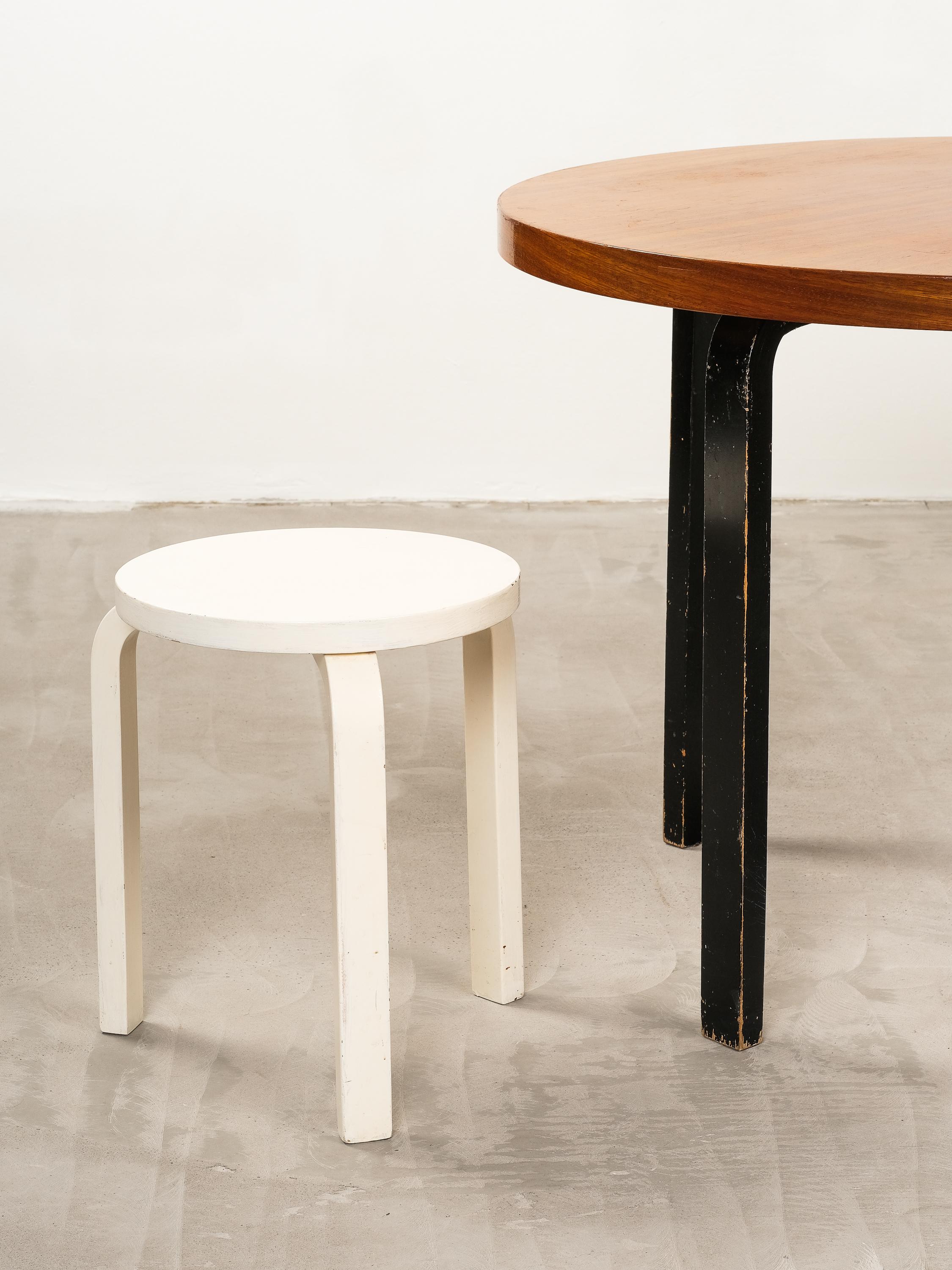 Rare Alvar Aalto Model 90 A Round Dining Room Table for Artek, 1950s For Sale 10