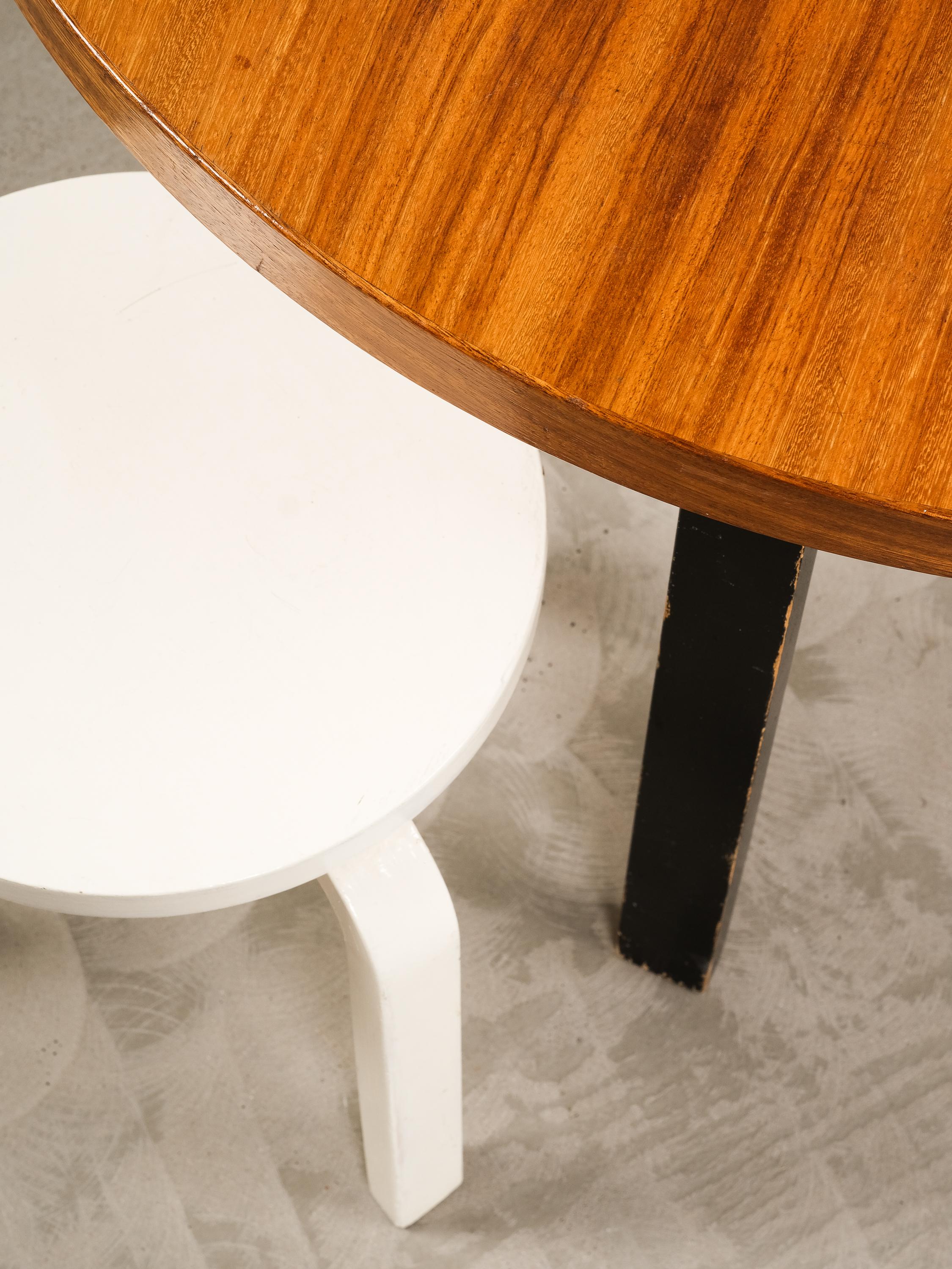 Rare Alvar Aalto Model 90 A Round Dining Room Table for Artek, 1950s For Sale 11