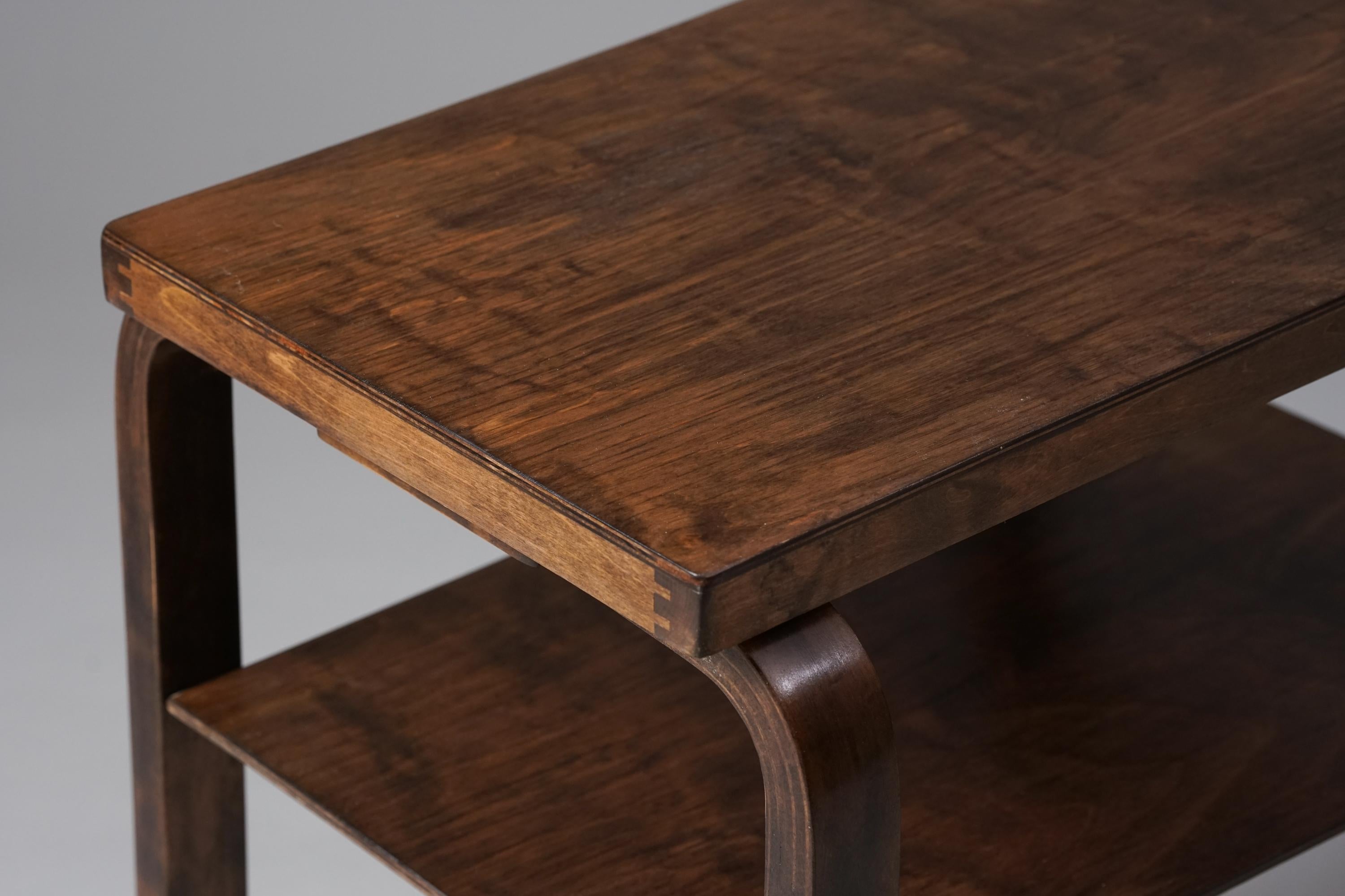 Stained Rare Alvar Aalto Radio Table, Oy Huonekalu- ja Rakennustyötehdas Ab, 1930s