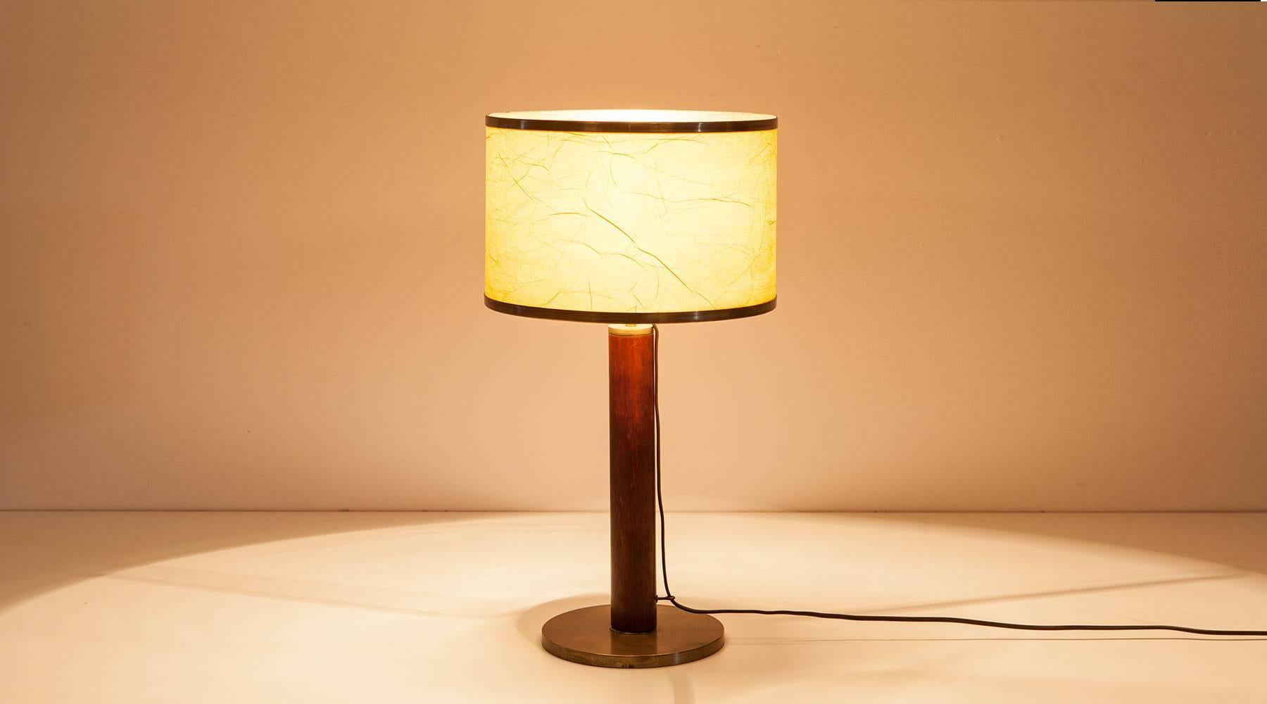 Mid-Century Modern European Midcentury-modern Table Lamp with wood and brass by Alvaro Siza