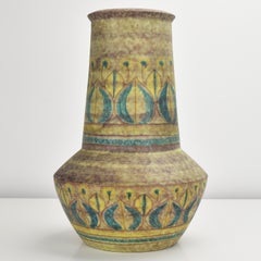 Rare vase en poterie émaillée mate Alvino Bagni de Raymor Bitossi Gambone