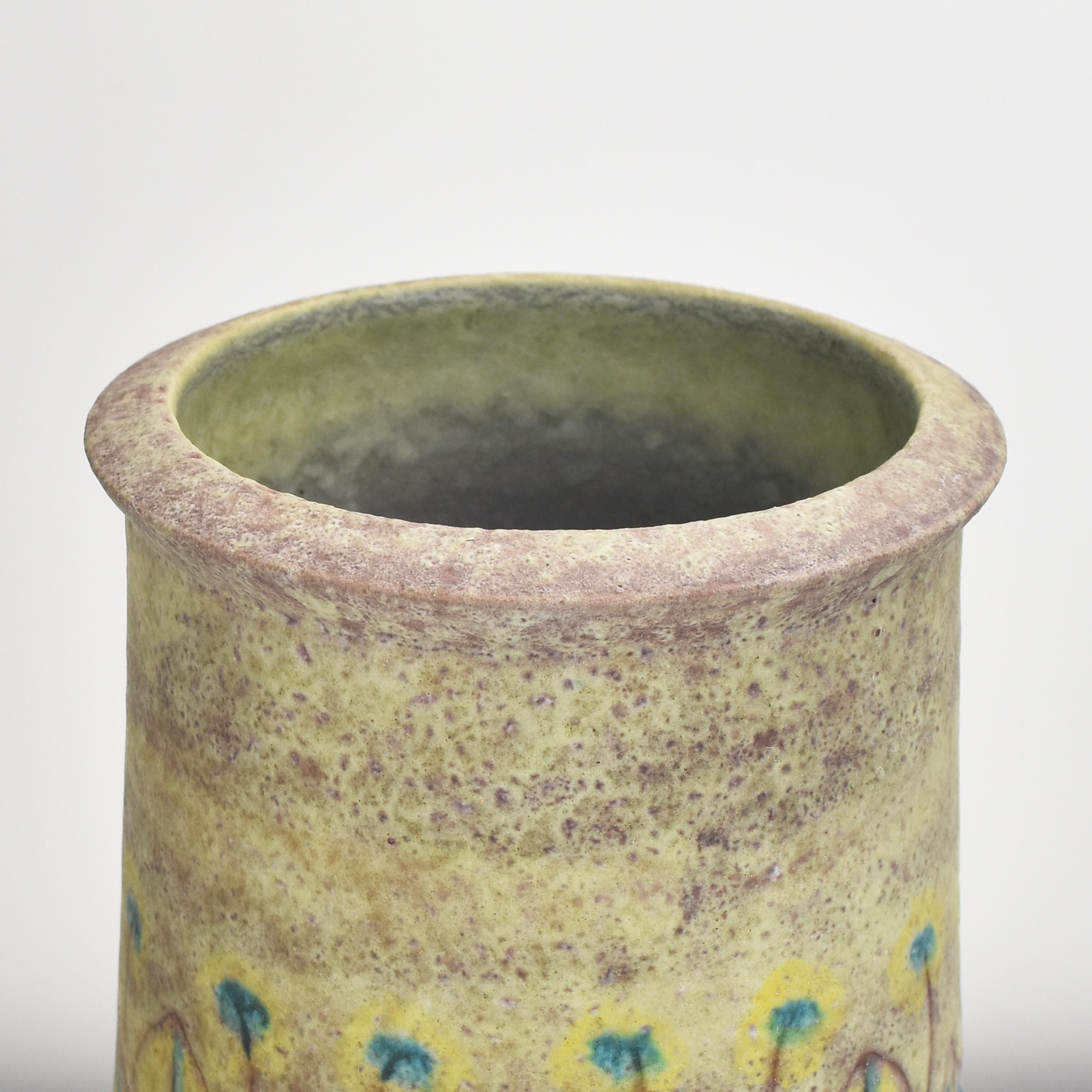 Seltene matt glasierte Raymor Bitossi Gambone-Keramikvase von Alvino Bagni (Moderne der Mitte des Jahrhunderts) im Angebot