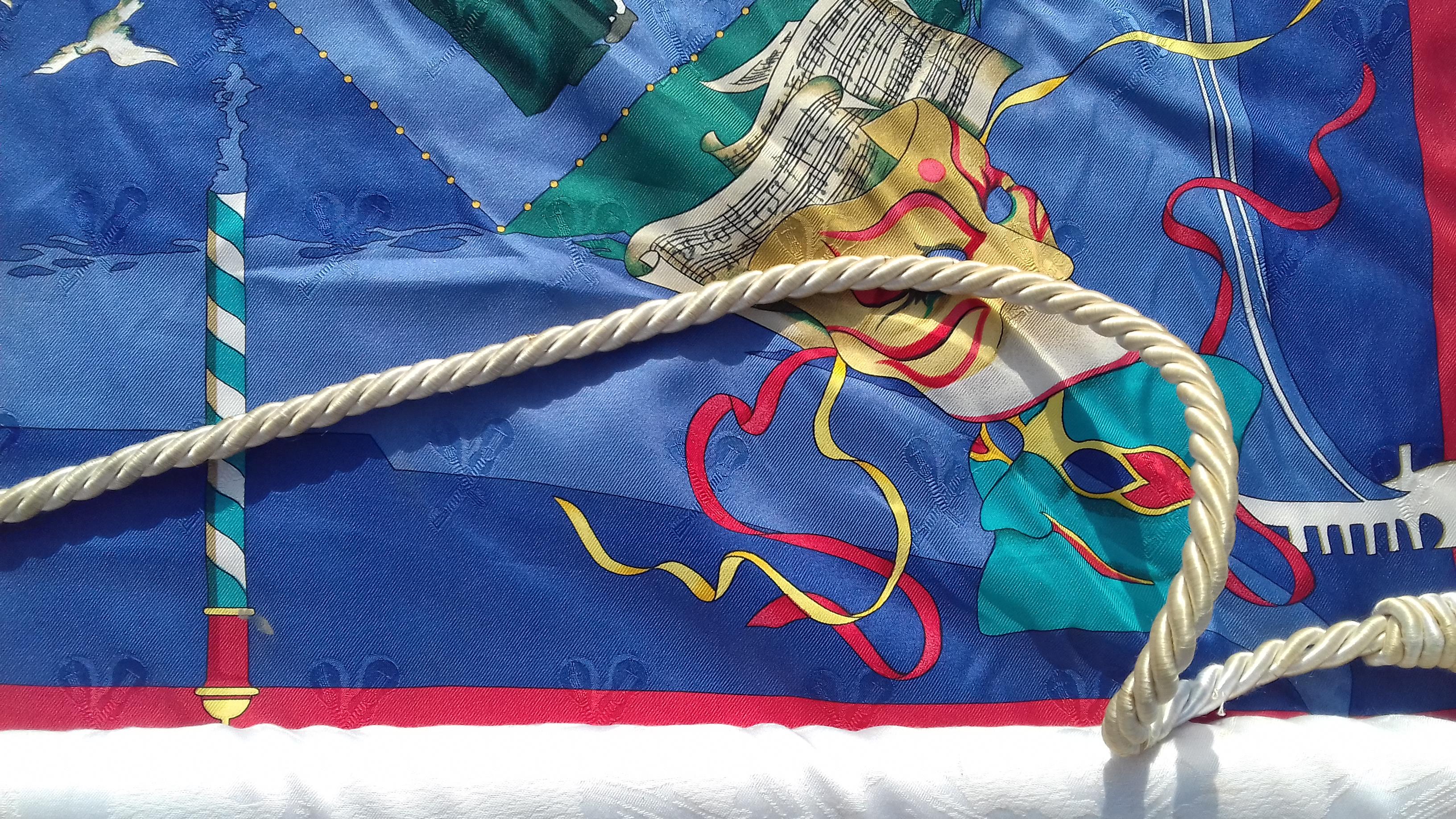 Rare Amazing Hermès Banner of 3 Carnaval de Venise Silk Scarves 130 inches For Sale 14