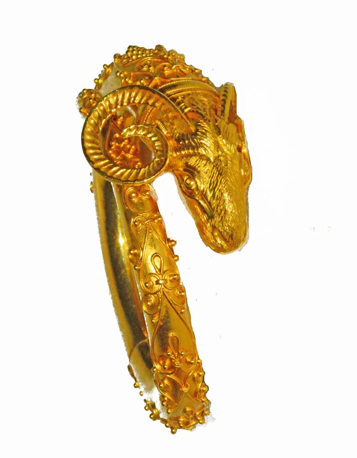 Women's Lalaounis  Rare Amazing Large Ram GOLD Bracelet For Sale