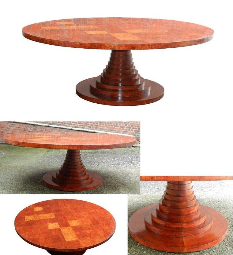 Italian Carlo de Carli Rare Very Large Amboyna Wood Table, Italie, circa 1960 For Sale