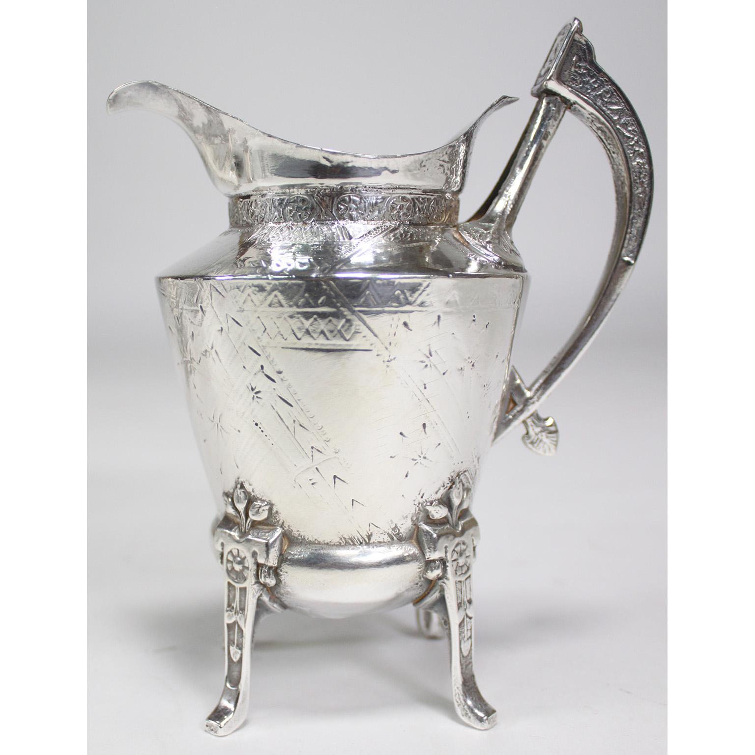 Rare American Aesthetic Movement Six-Piece Silver-Plated Coffee and Tea Service For Sale 6