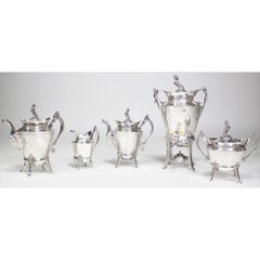 Rare American Aesthetic Movement Six-Piece Silver-Plated Coffee and Tea Service