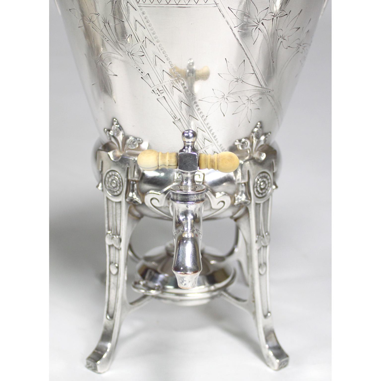 Silver Plate Rare American Aesthetic Movement Six-Piece Silver-Plated Coffee and Tea Service For Sale