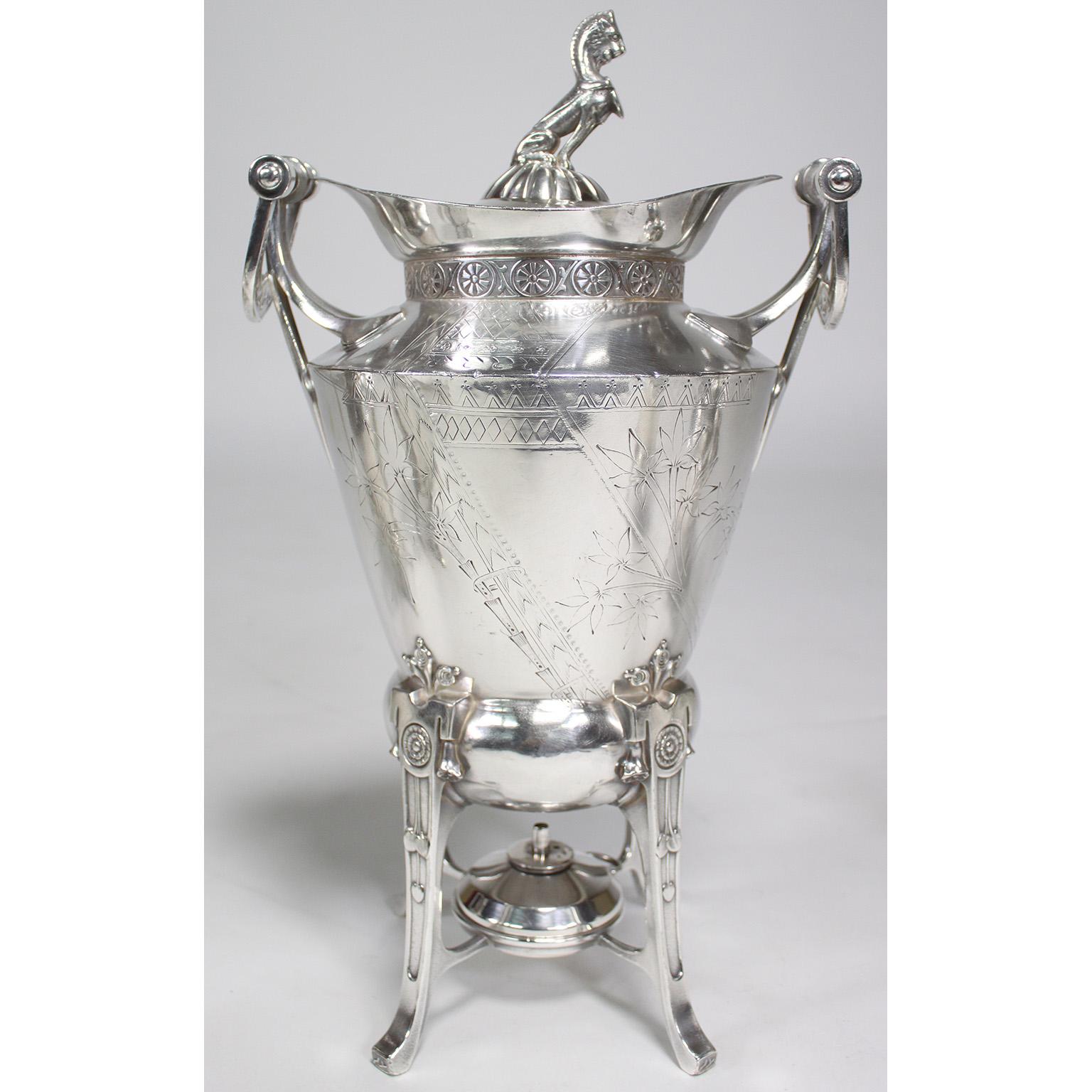 Rare American Aesthetic Movement Six-Piece Silver-Plated Coffee and Tea Service For Sale 2