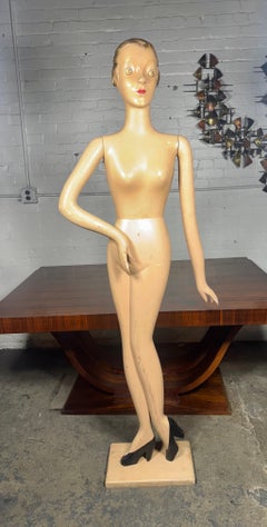 Seltene amerikanische Art Deco "Woodikin" Store Mannequin von Oscar Segall 1930s