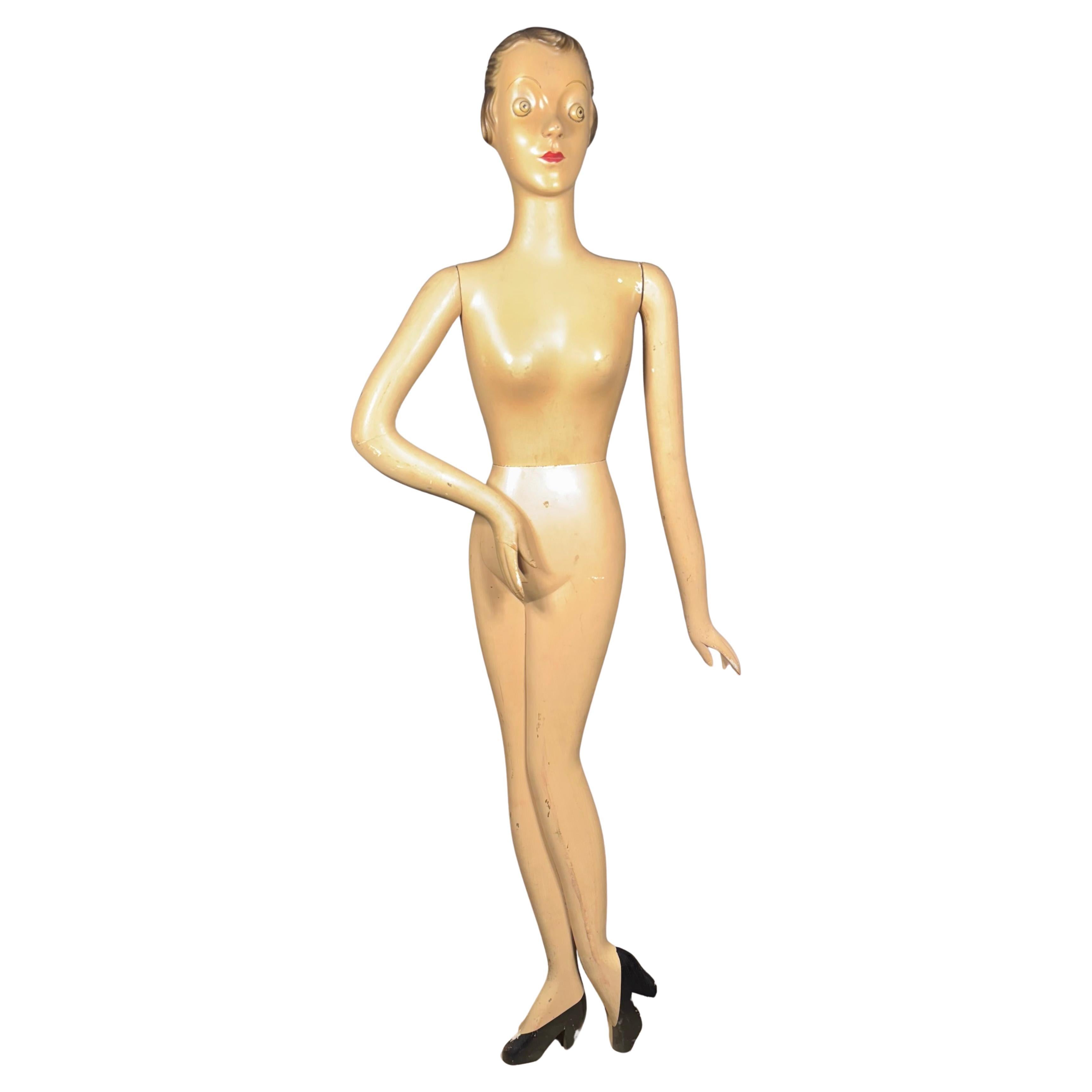 Rare American Art Deco "Woodikin" Store Mannequin by Oscar Segall 1930s