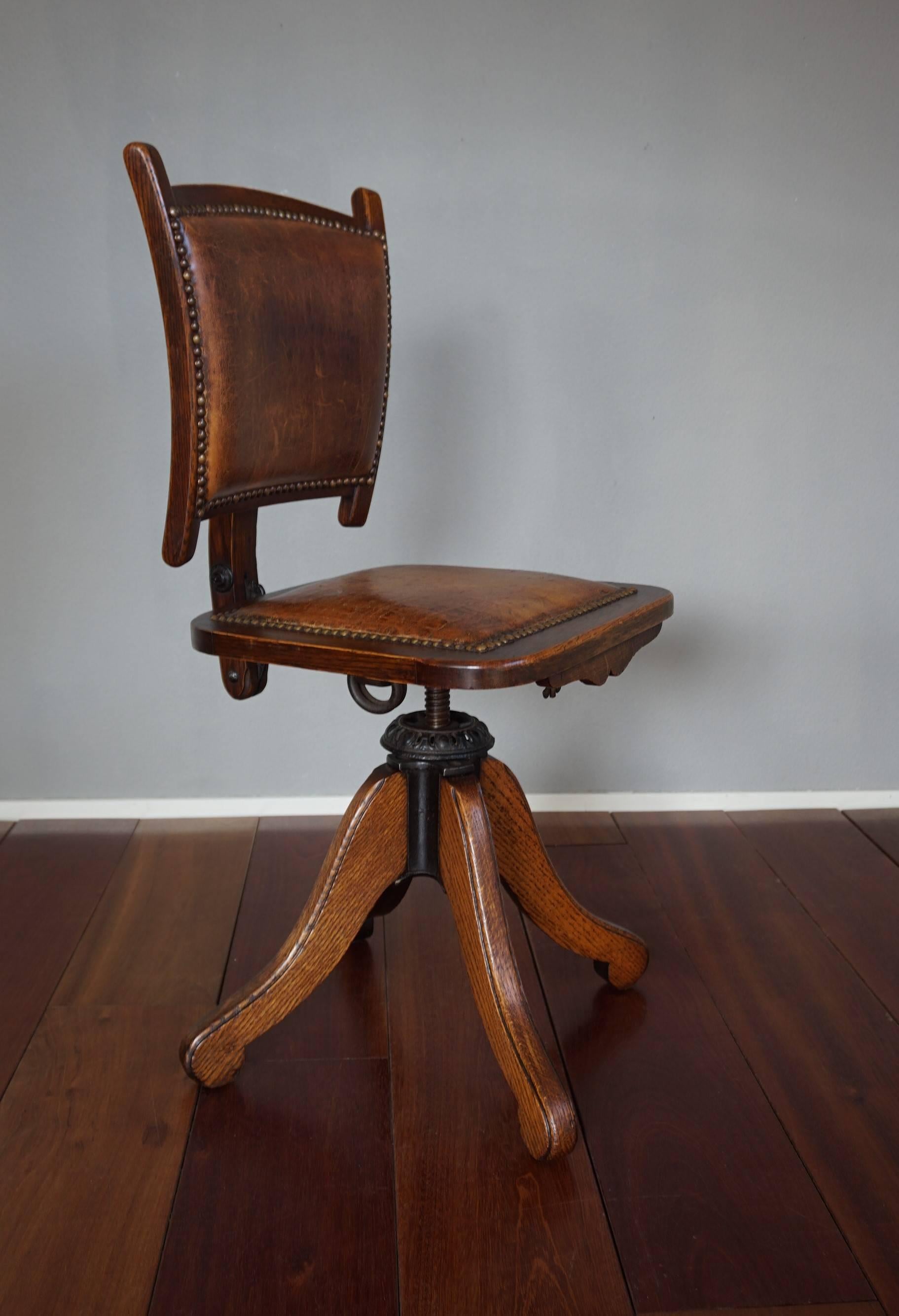 Rare American Arts & Crafts Desk or Drafting Chair by The Davis Chair Company 7
