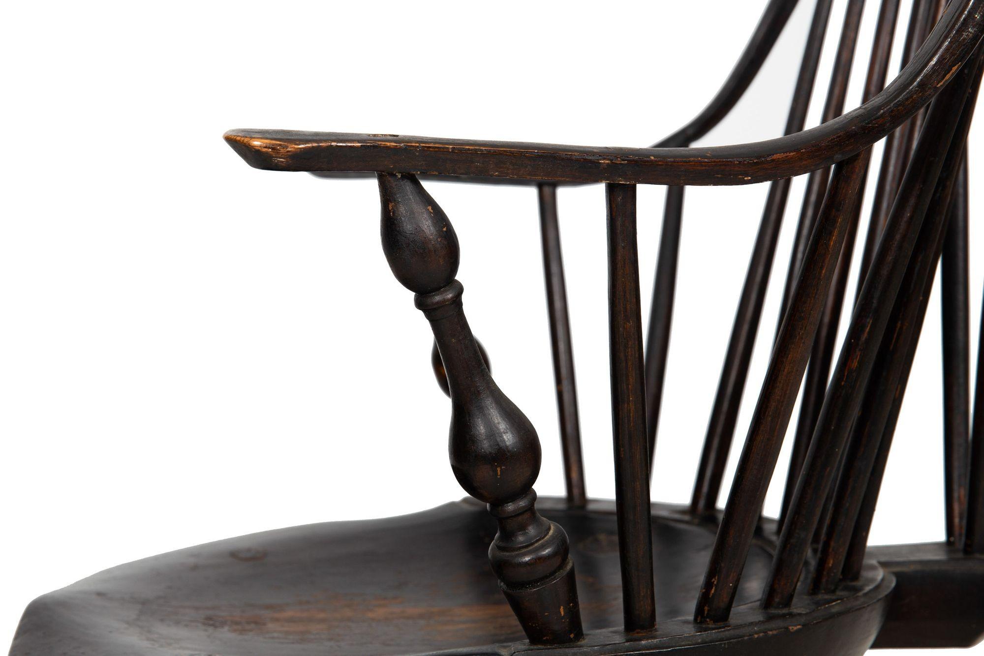 Rare American Brace-Back Continuous Arm Windsor Chair, New York ca. 1790 9