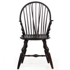 Rare American Brace-Back Continuous Arm Windsor Chair, New York ca. 1790