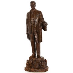 Rare sculpture américaine en bronze du réformateur de prison Thomas Mott Osborn