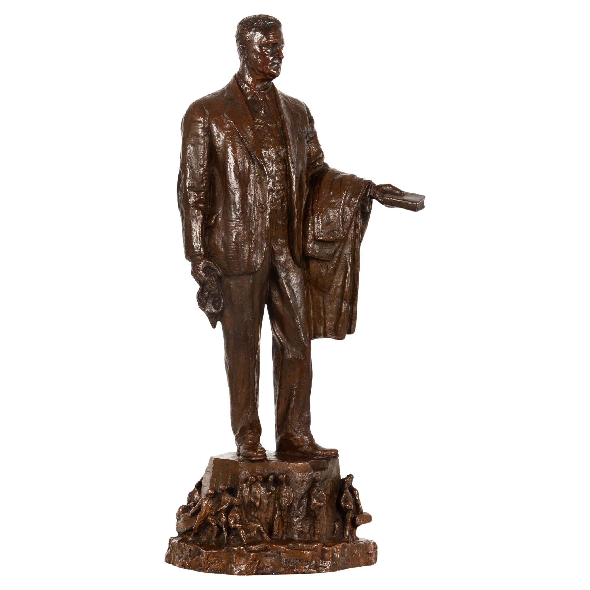 Rare American Bronze Sculpture of Prison Reformer Thomas Mott Osborne For Sale