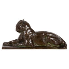 Rara scultura americana in bronzo "Princeton Tiger" di Alexander Phimister Proctor