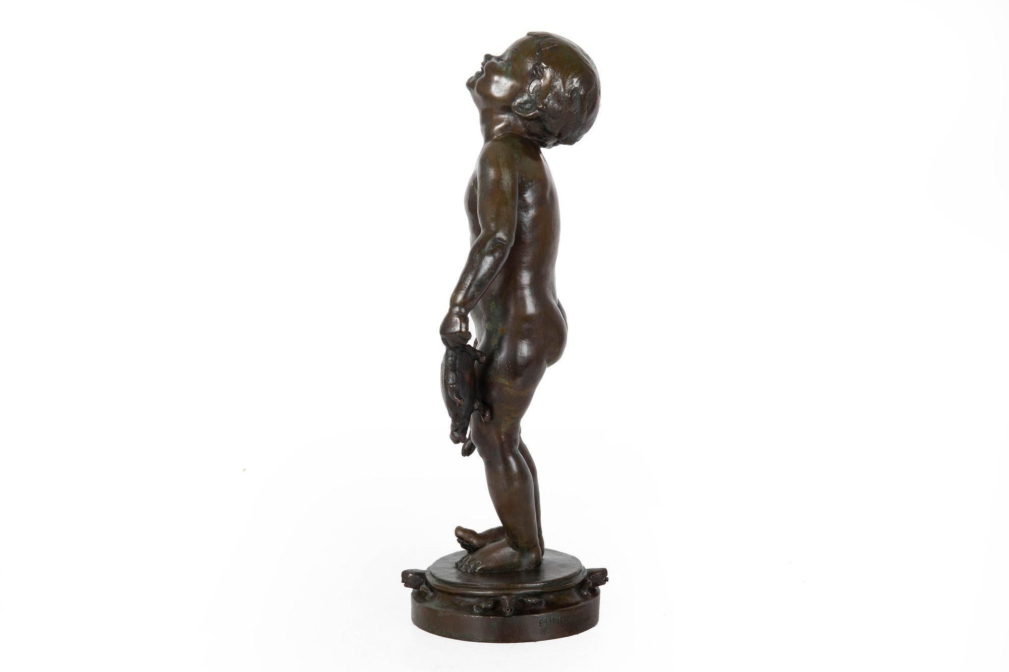 Rare American Bronze Sculpture “Turtle Baby” (1919) by Edith B. Parsons, Gorham In Good Condition In Shippensburg, PA