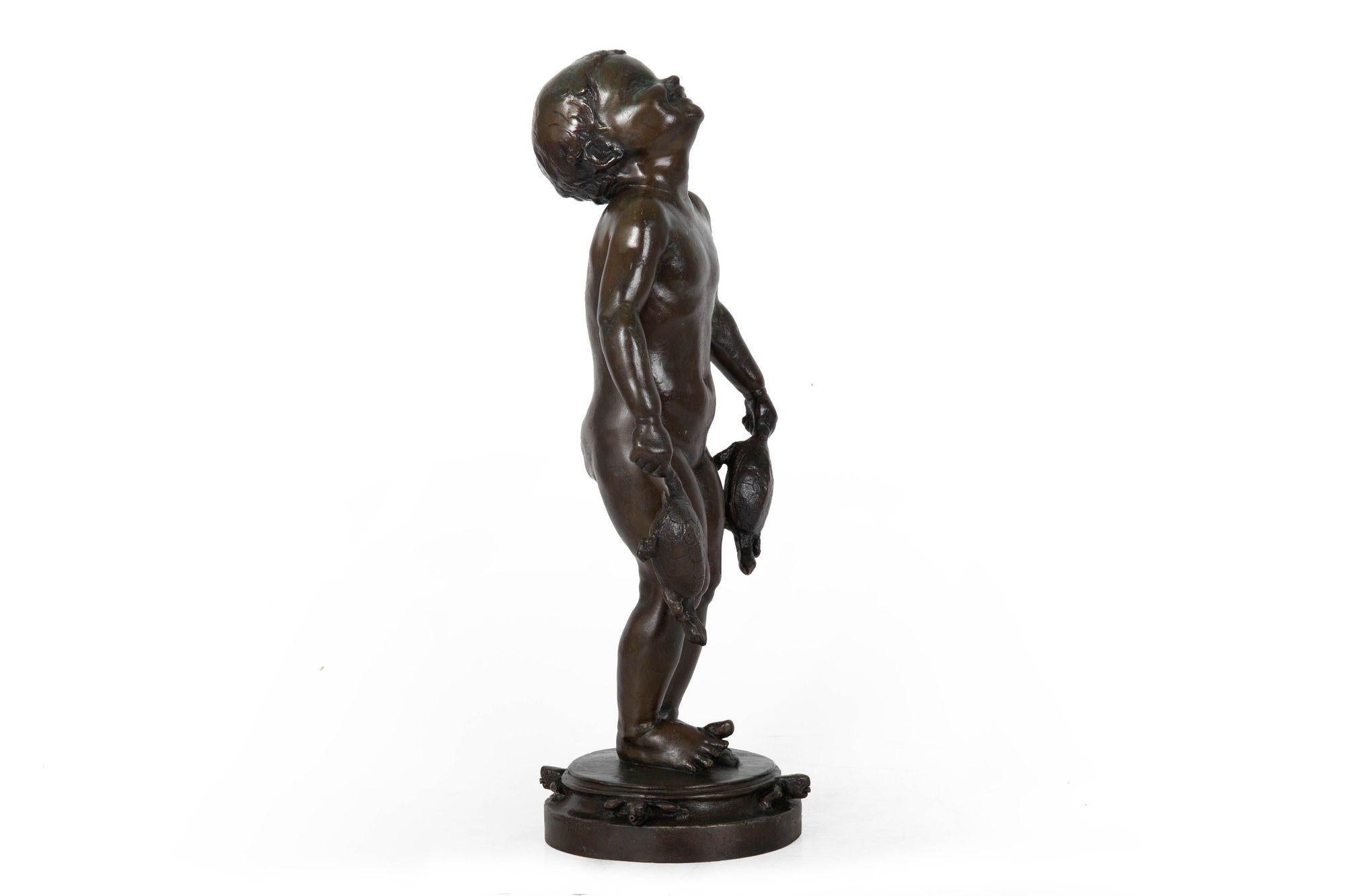 20th Century Rare American Bronze Sculpture “Turtle Baby” (1919) by Edith B. Parsons, Gorham