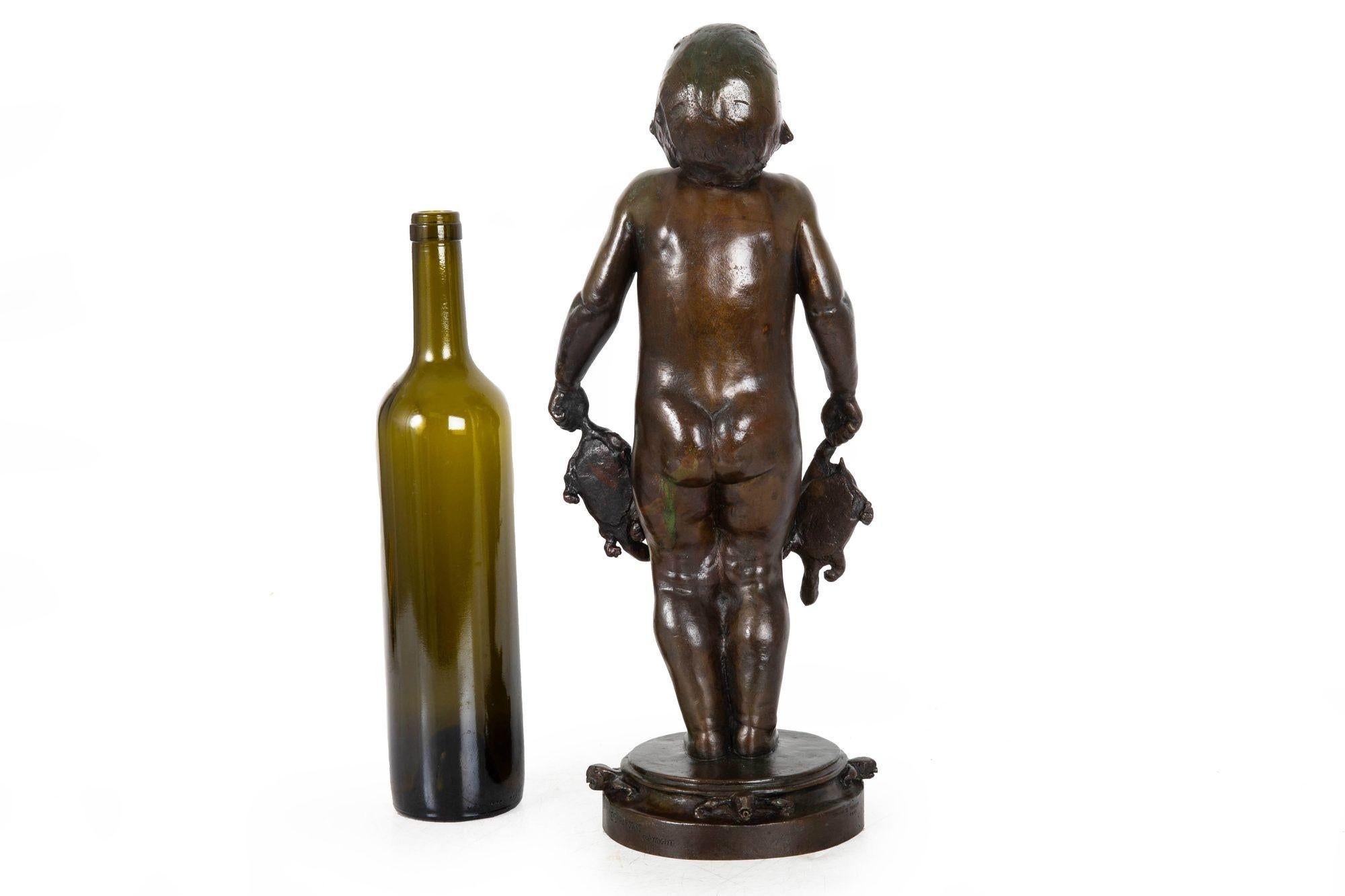 Rare American Bronze Sculpture “Turtle Baby” (1919) by Edith B. Parsons, Gorham 1