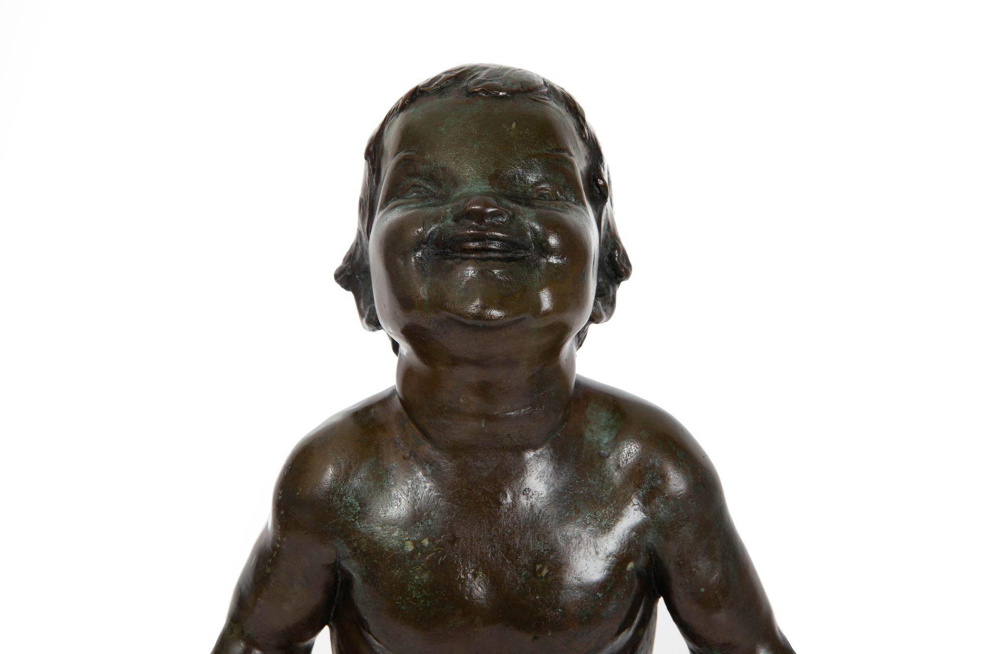 Rare American Bronze Sculpture “Turtle Baby” (1919) by Edith B. Parsons, Gorham 2