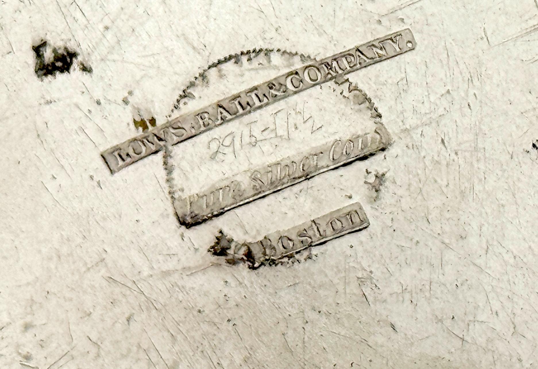 Rare American Coin Silver Mustard Pot & Spoon Lows, Ball & Company, Boston, 1847 For Sale 4