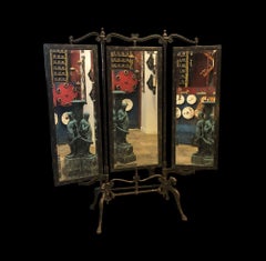 Rare American Folding Triptych Mirror, circa 1900