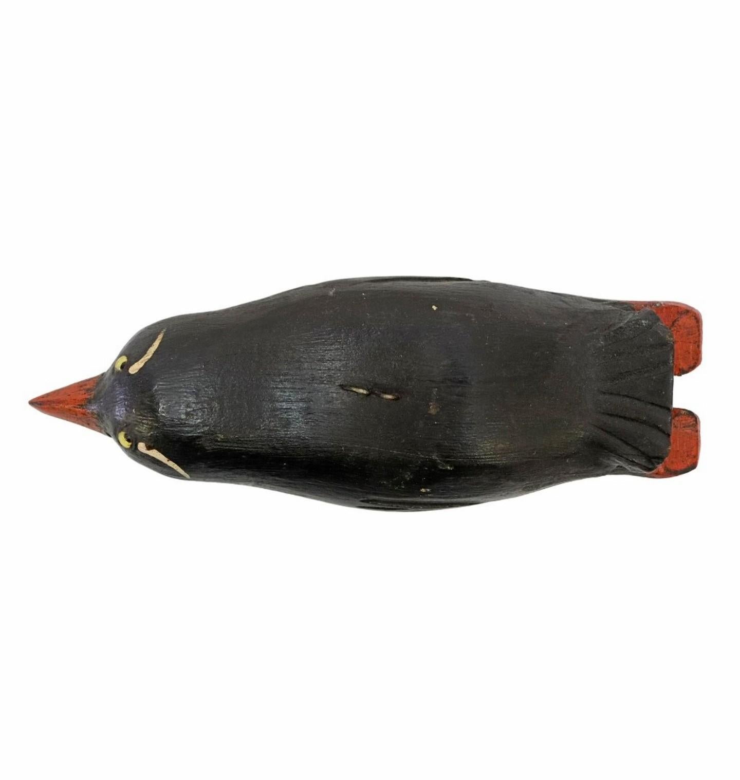 Hand-Carved Rare American Folk Art Duluth Decoy DFD Signed Hand Carved & Painted Penguin