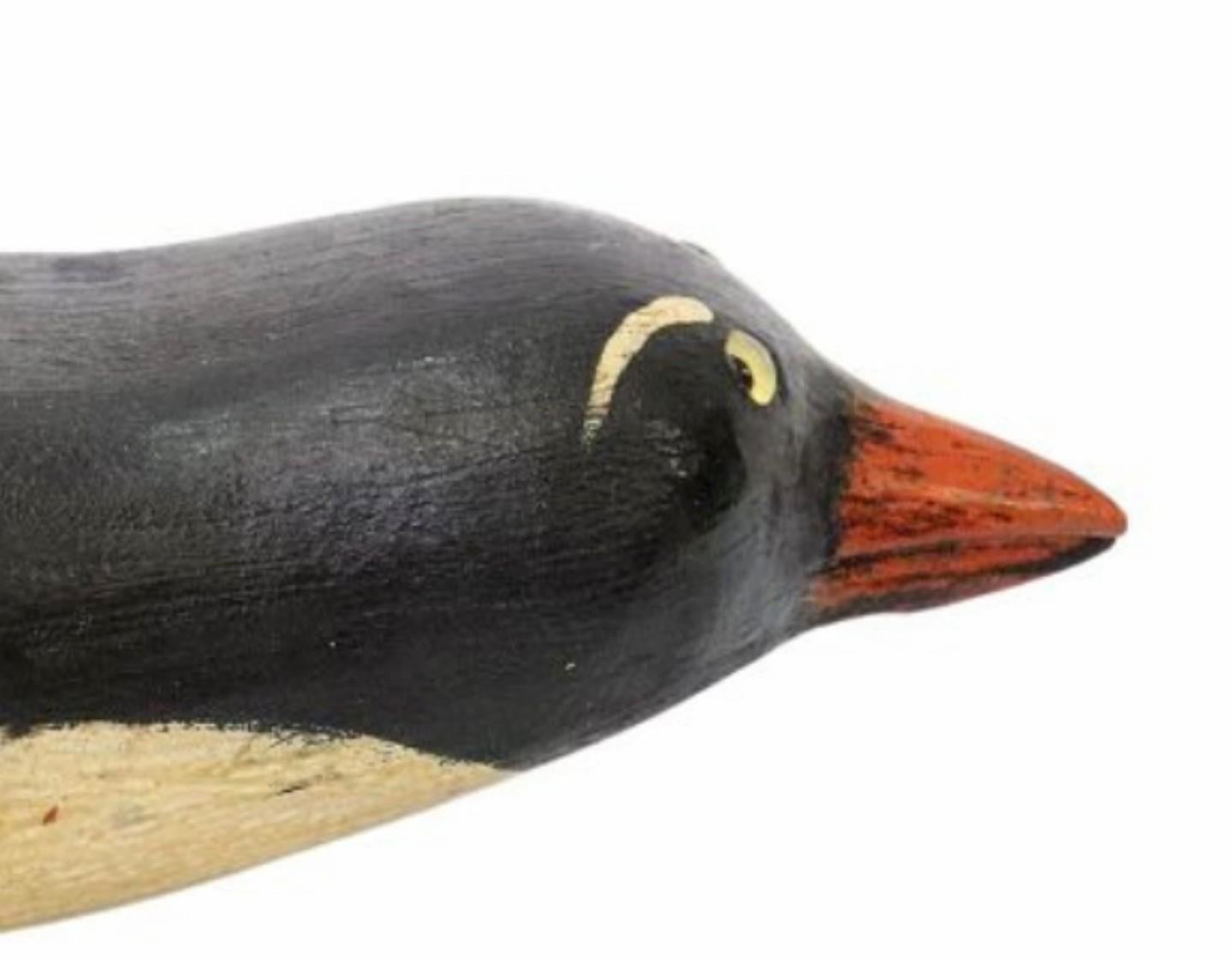 Rare American Folk Art Duluth Decoy DFD Signed Hand Carved & Painted Penguin 2