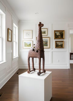 Rare American Folk Art Painted Carved Giraffe Sculpture, Pennsylvania ca. 1850