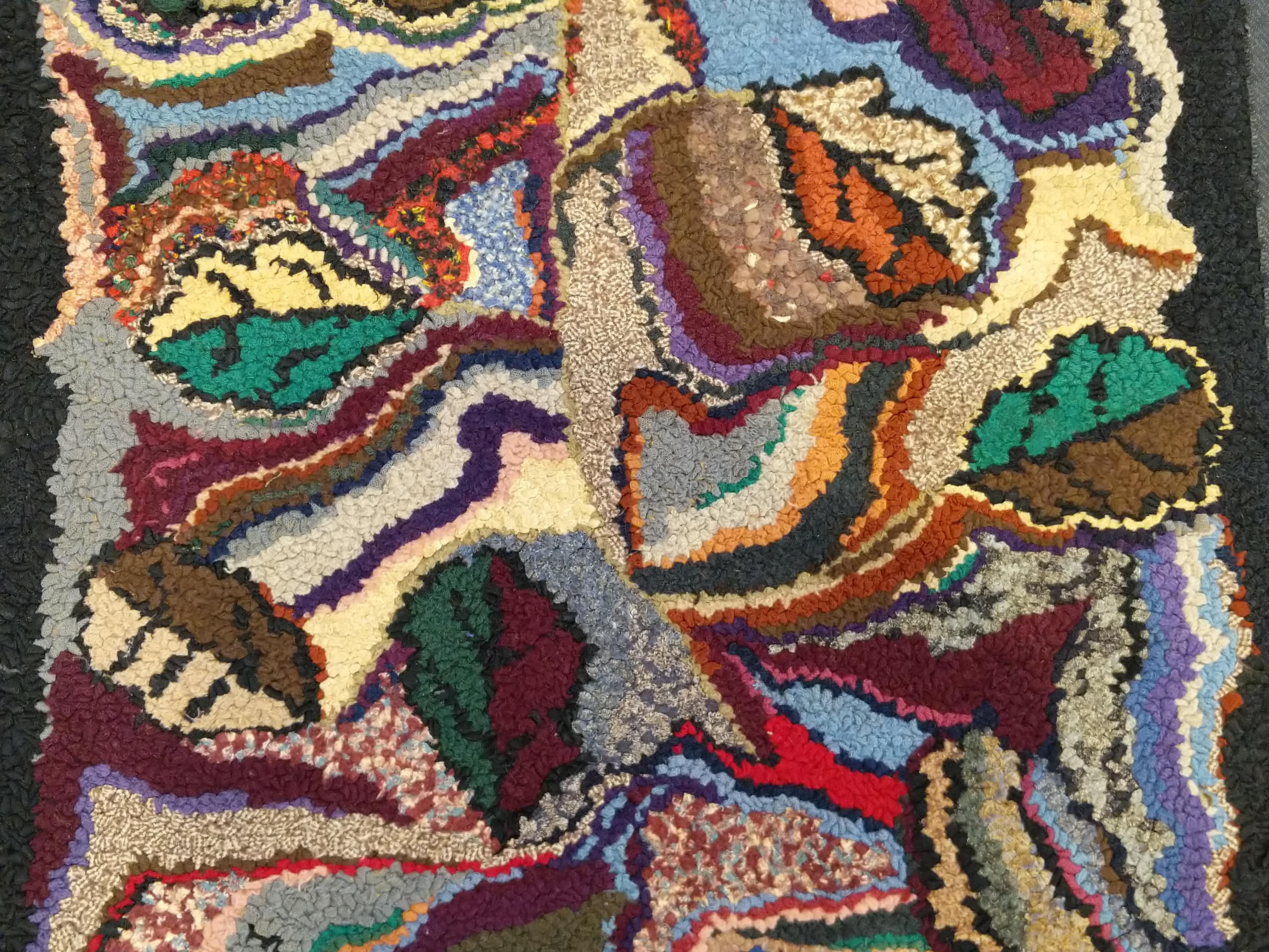 Rare Antique American Hooked Narrow Runner Rug For Sale 6
