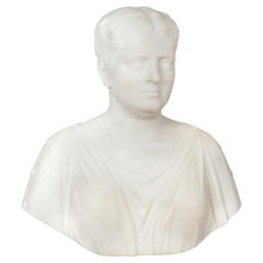 Rare buste de femme classique en marbre américain par Thomas Ridgeway Gould