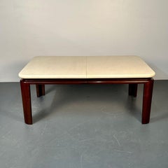 Paul Frankl, Johnson Furniture, Tavolo da pranzo moderno di metà secolo, sughero, mogano