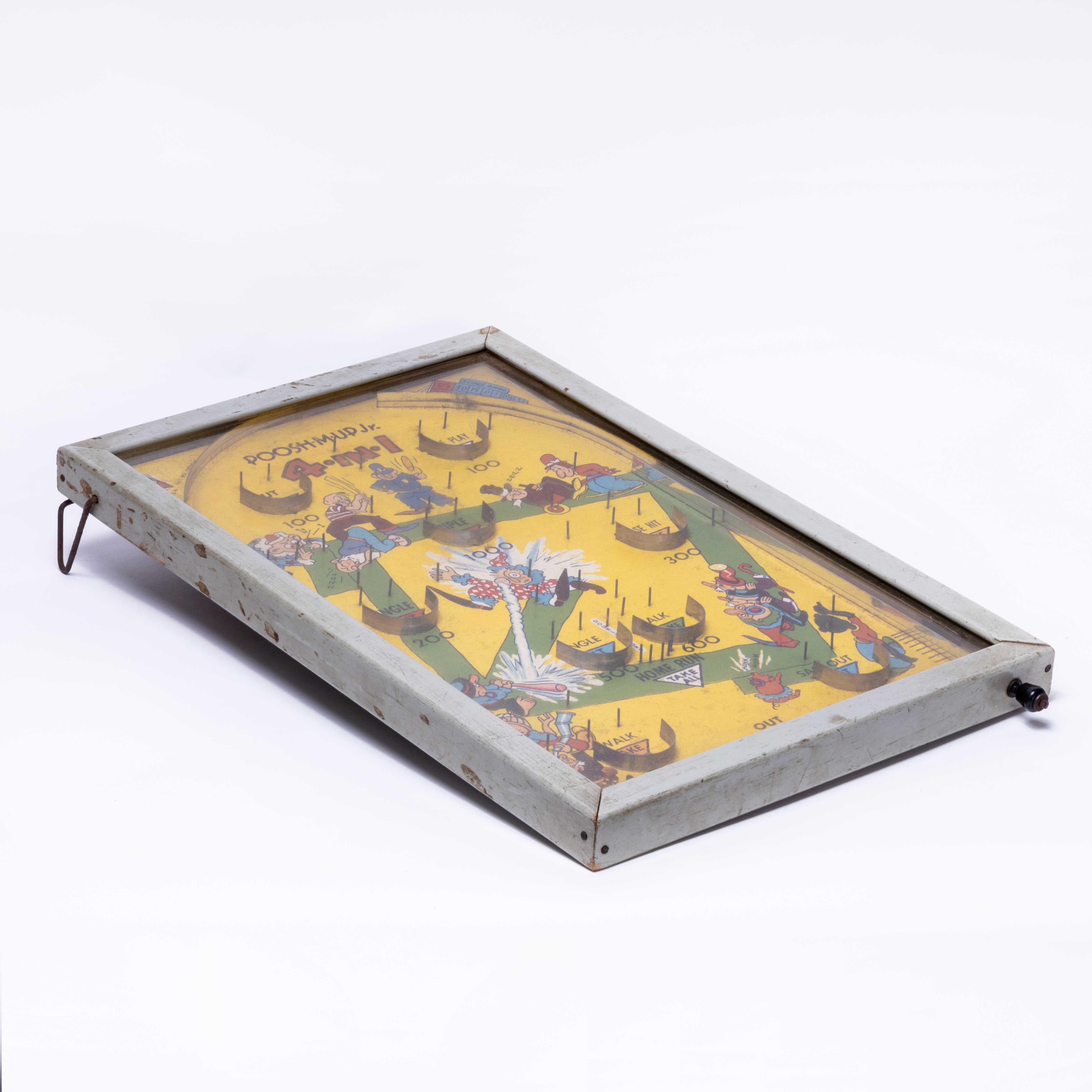 Sheet Metal Rare American Mid Century Push Mud Jr Pinball Game - Bagatelle For Sale