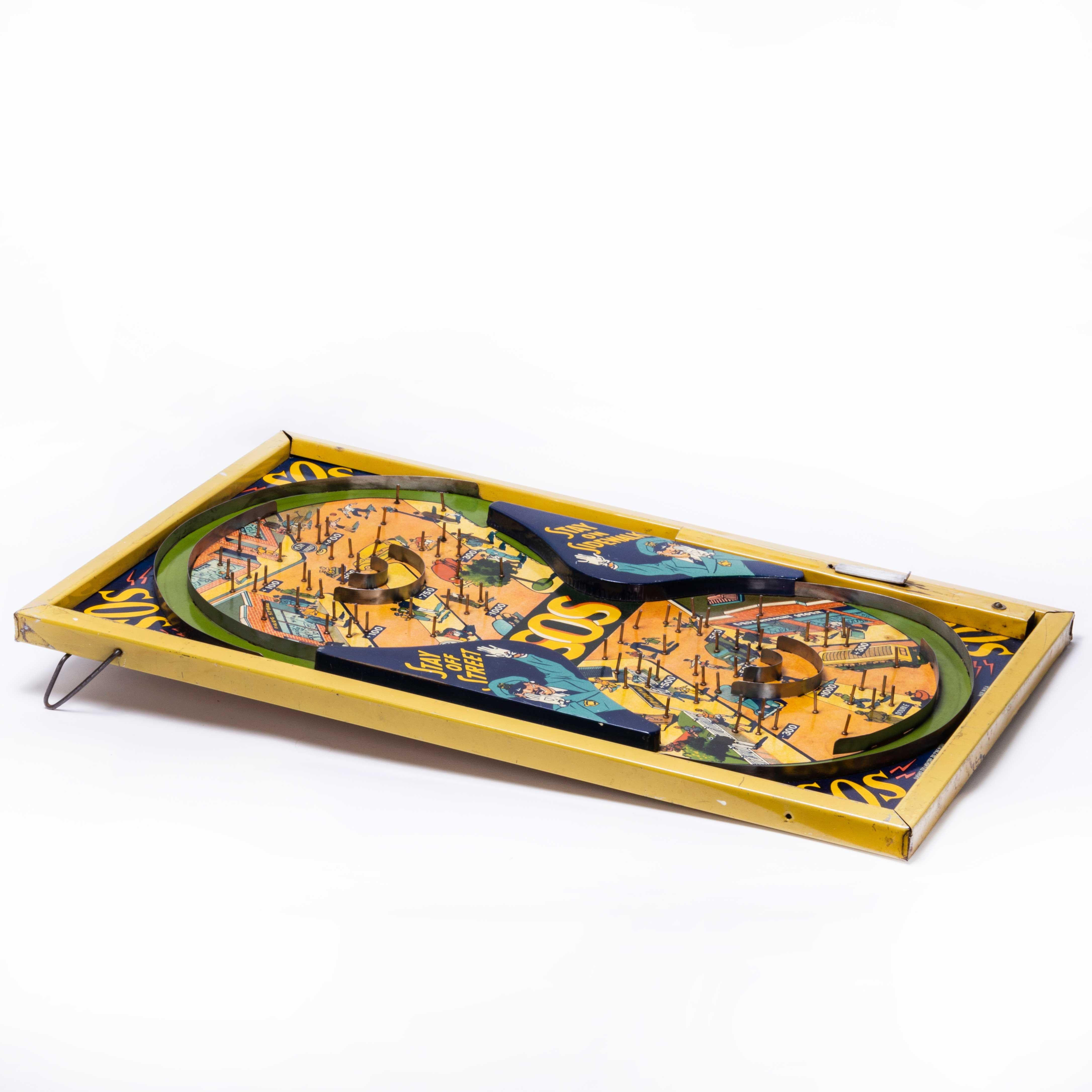 Rare American Mid-Century SOS Pinball Game, Bagatelle In Good Condition In Hook, Hampshire