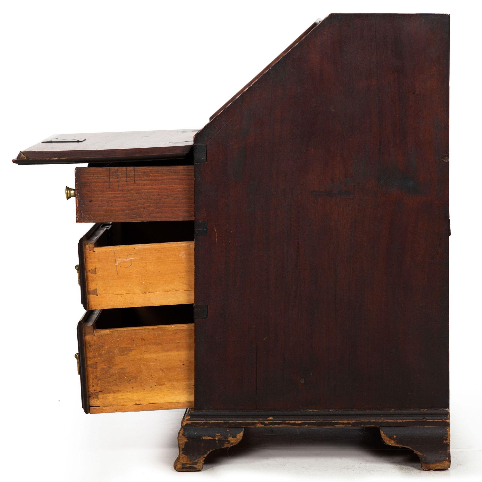 18th Century and Earlier Rare American Queen Anne Child’s Slant-Front Desk, New England ca. 1760